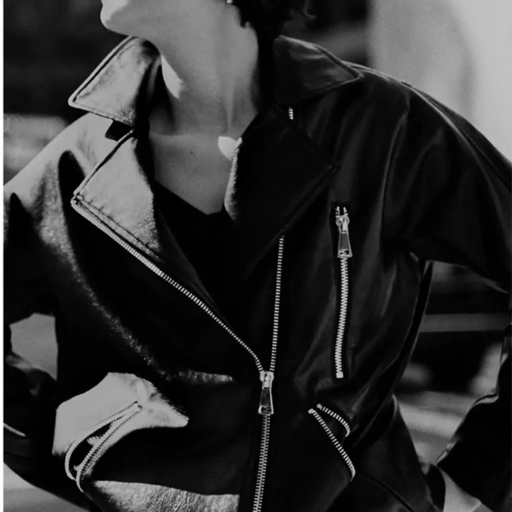 ANTHROPOLOGIE MAEVE Faux Leather Long Jacket‎ in Black Oversized XXS